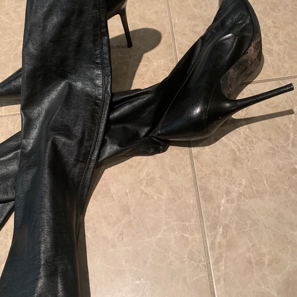Genuine leather stiletto heel pointed toe boots - Picture 3 of 7